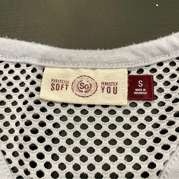 SO Blue Racerback Mesh Tank Top - Picture 4 of 9